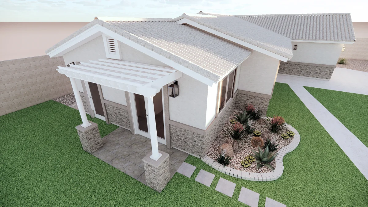 Casita garage design 3D rendering