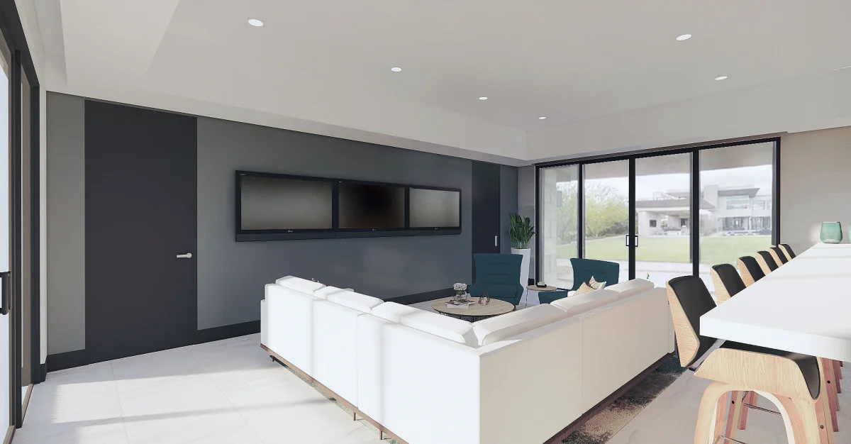 Casita modern furniture 3D rendering, view 2
