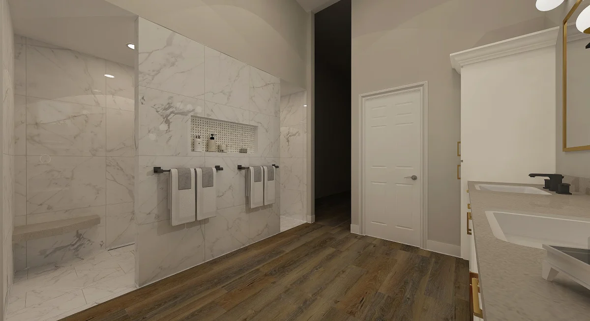 Contemporary bath 3D rendering, view 11