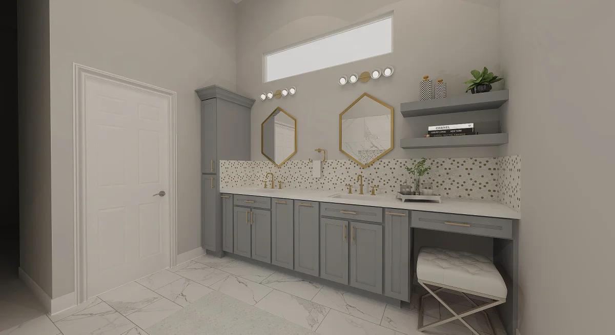 Contemporary bath 3D rendering, view 12