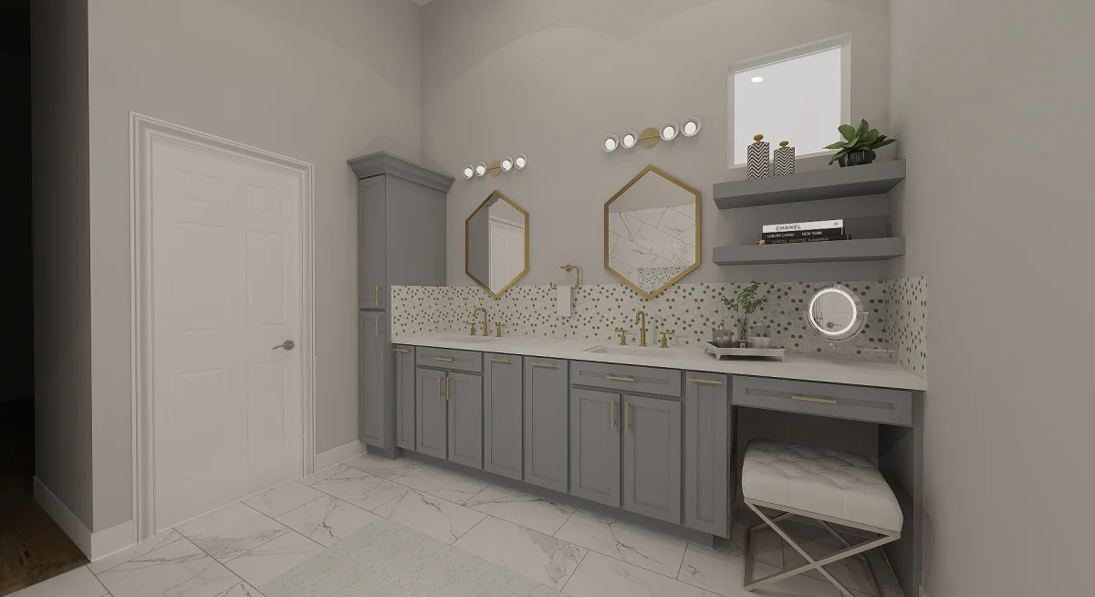 Contemporary bath 3D rendering, view 15
