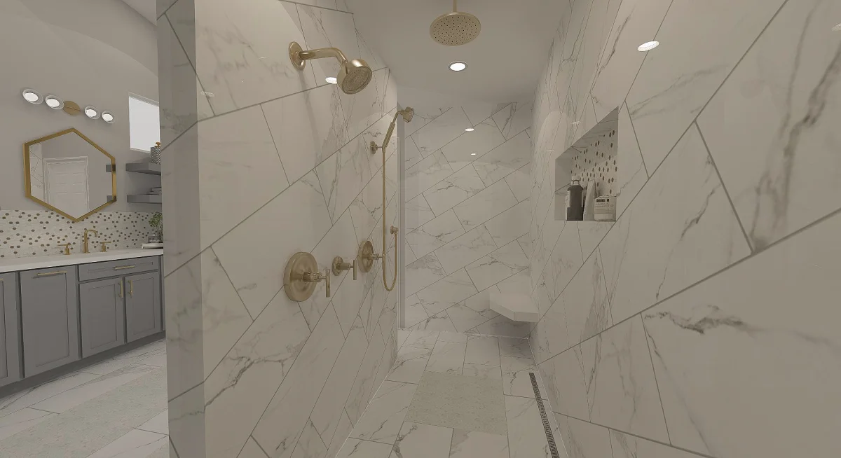 Contemporary bath 3D rendering, view 2