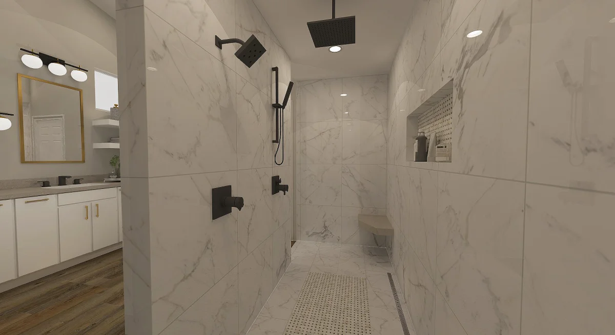 Contemporary bath 3D rendering, view 5