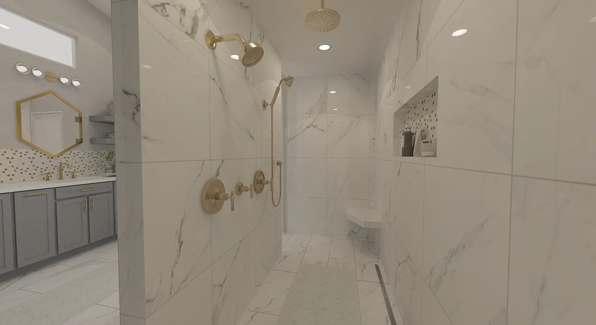 Contemporary bath 3D rendering, view 6