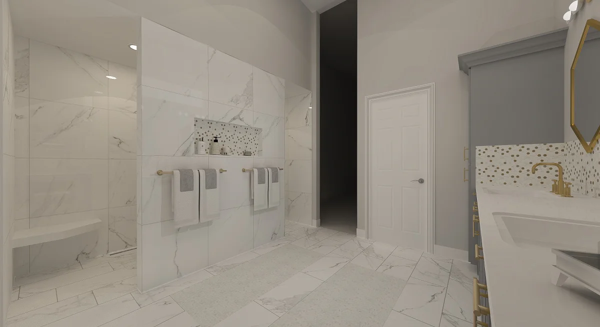 Contemporary bath 3D rendering, view 8
