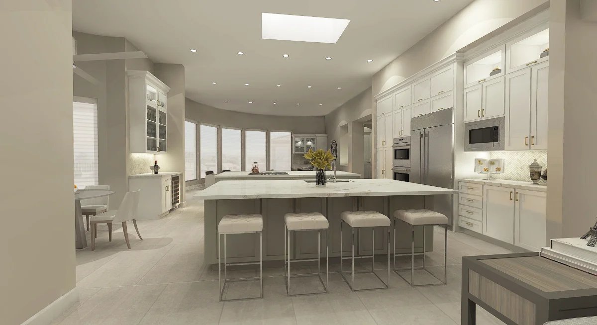 Contemporary kitchen 3D rendering design
