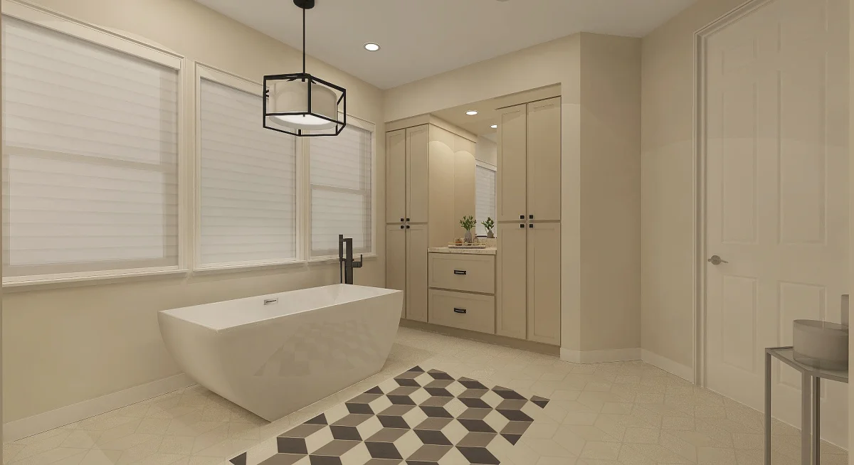Modern bath 3D rendering, view 2