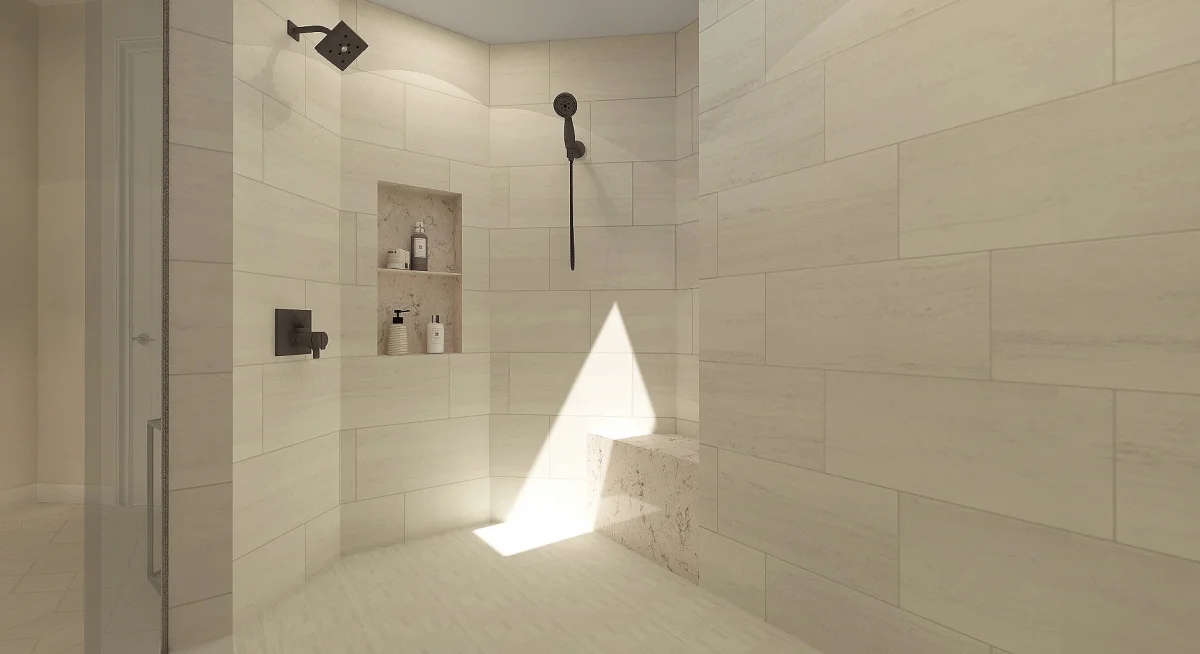 Modern bath 3D rendering, view 4