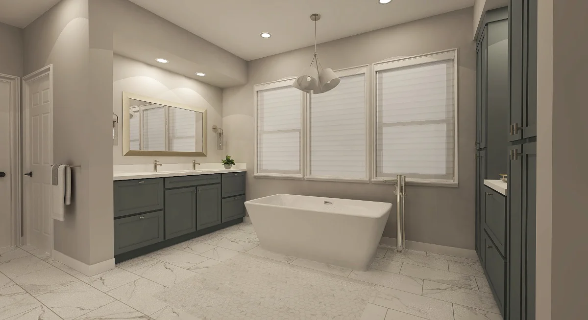 Modern bath 3D rendering, view 5