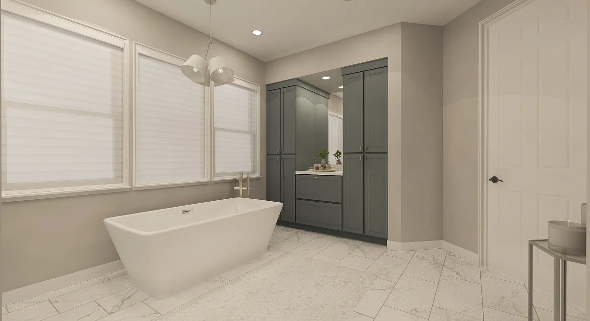 Modern bath 3D rendering, view 6