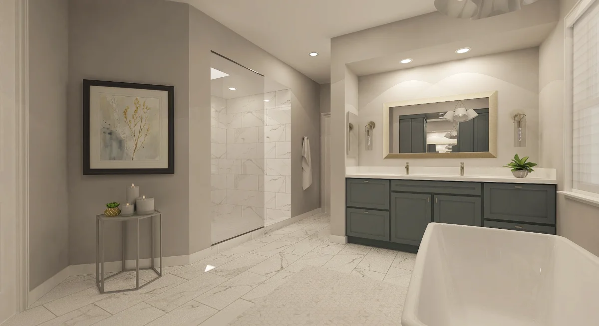 Modern bath 3D rendering, view 7