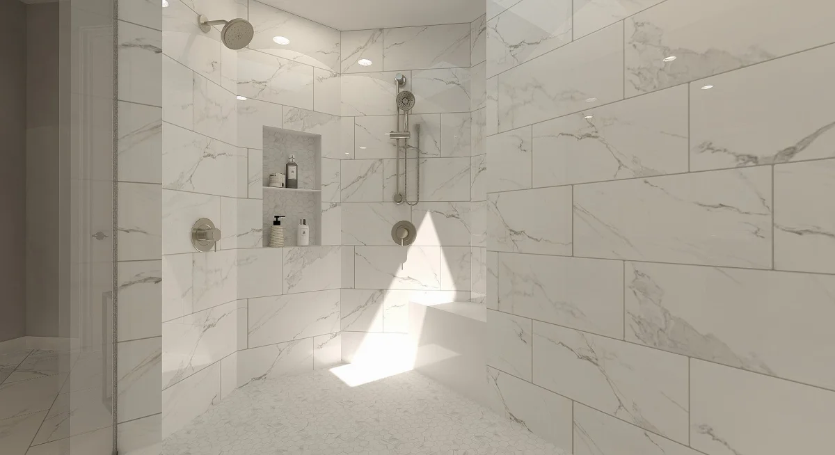 Modern bath 3D rendering, view 8