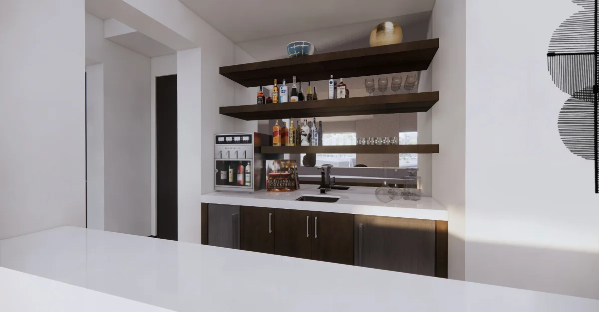 Luxury wet bar 3D rendering design