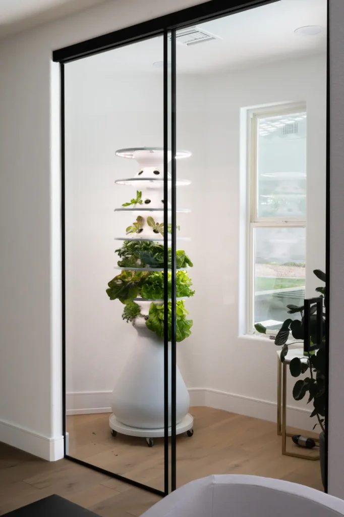 Sleek indoor vertical garden enhancing modern decor with lush greenery and natural light.